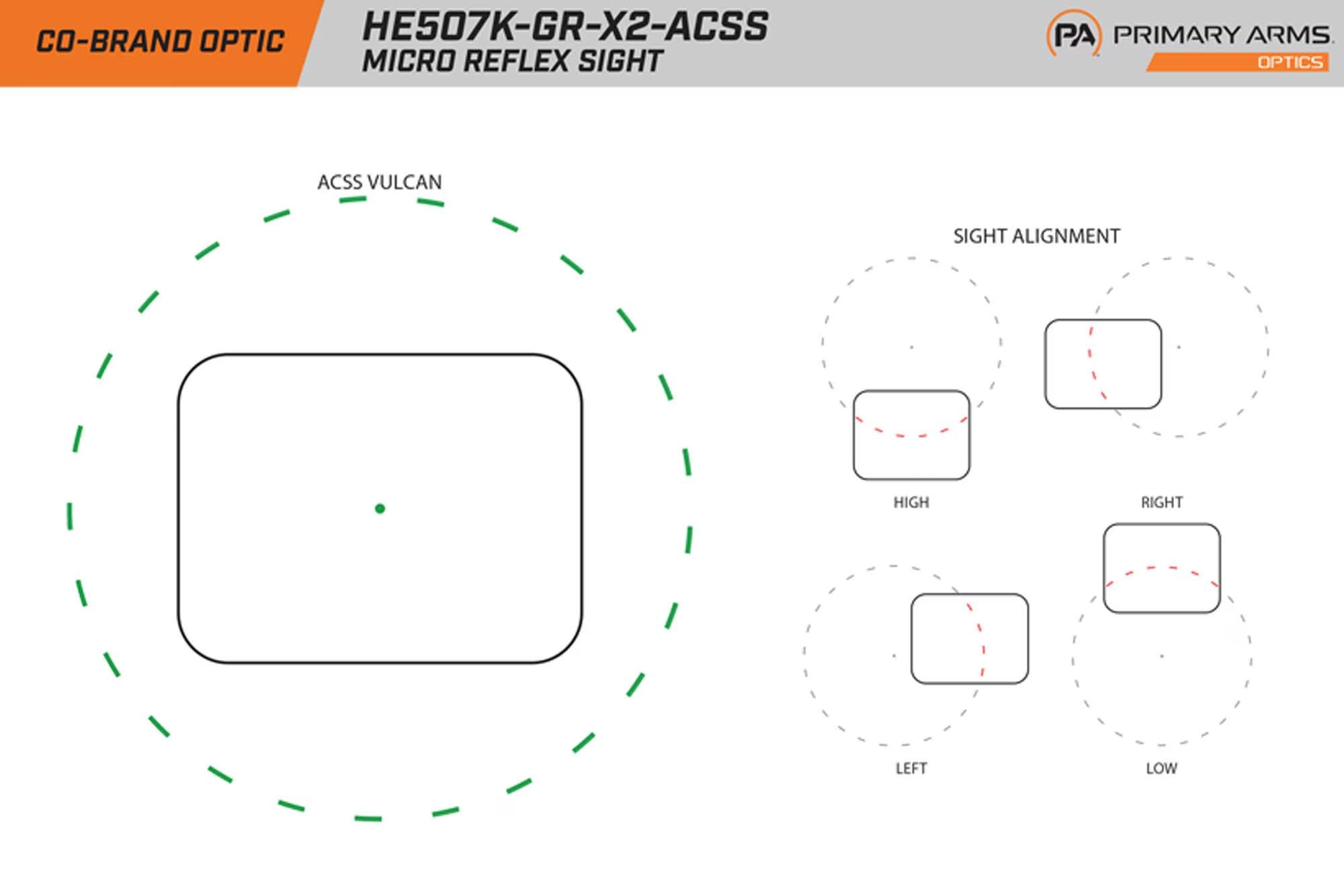 Holosun HE507K-GR-X2 Compact Pistol Red Dot Sight - Green ACSS® Vulcan® Dot Reticle